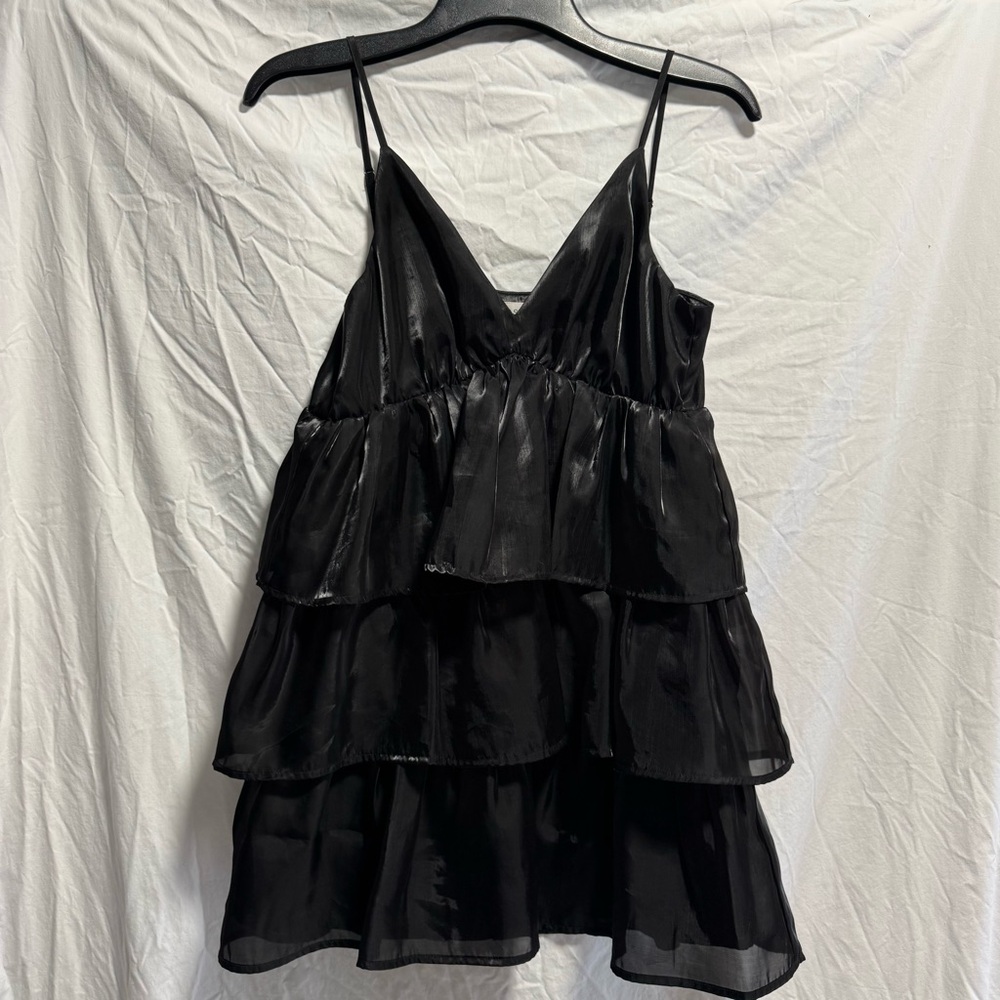 Elegant Black Tiered Women's dress
